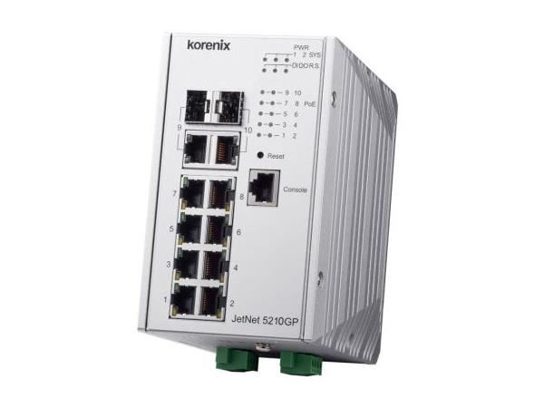 Korenix JetNet 5210GP-2C Switch Mng PoE+ 8G RJ45 + 2G Combo