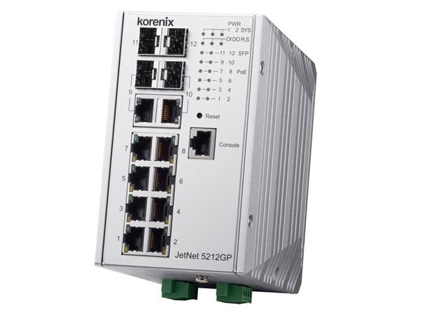 Korenix JetNet 5212GP-2C2F Switch Mng PoE+ 8TX+2Combo+2SFP