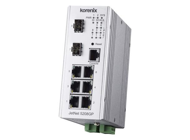 Korenix JetNet 5208GP-2F Switch Mng PoE 6TX+2SFP
