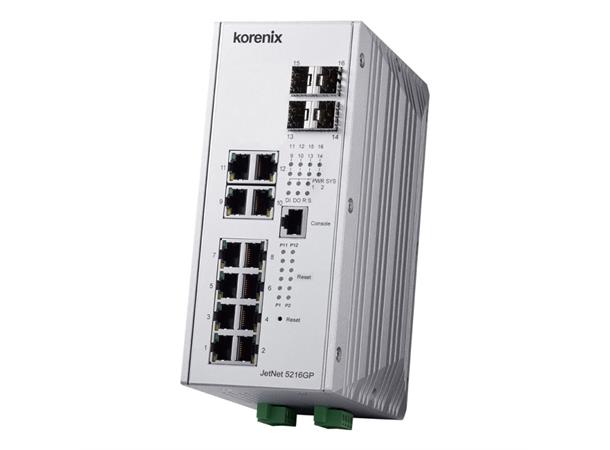 Korenix JetNet 5216GP-4F Switch Mng PoE 12TX+4SFP