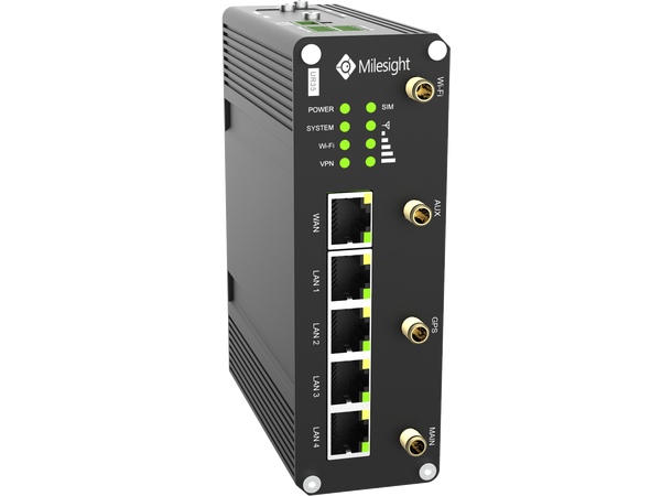 Milesight UR35-L04EU-W 4G,LTE-router 5xETH, 2xRS232/485, 1xDI/1xDO, Dual-SIM