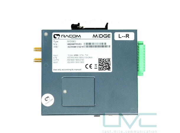 Racom MIDGE2-485 - LTE-4G router 4xETH, 1xRS232/485, 1xDIO, Dual SIM, USB