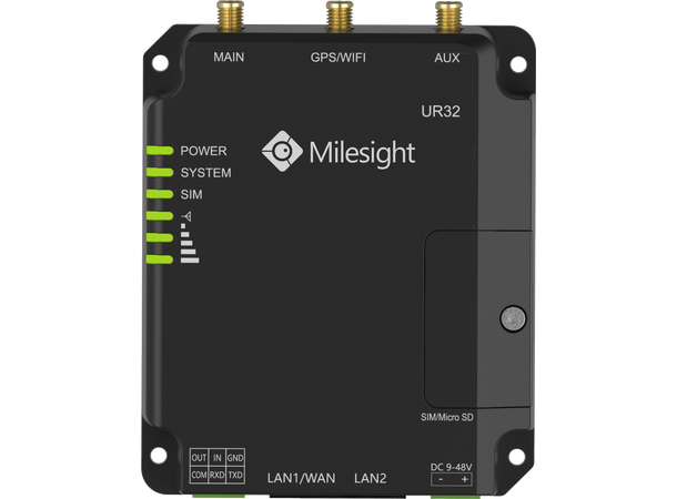 Milesight UR32-L04EU-G 4G,LTE-router 2xETH, 1xRS232, 1xDI/1xDO, Dual-SIM