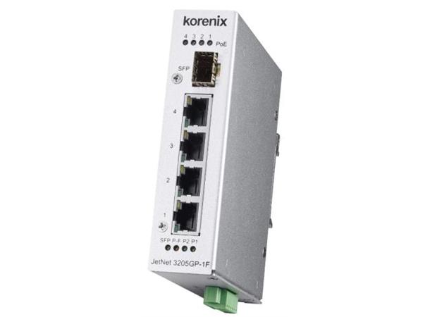 Korenix JetNet 3205GP-1F Switch 1 SFP 4PoEGb 48 VDC